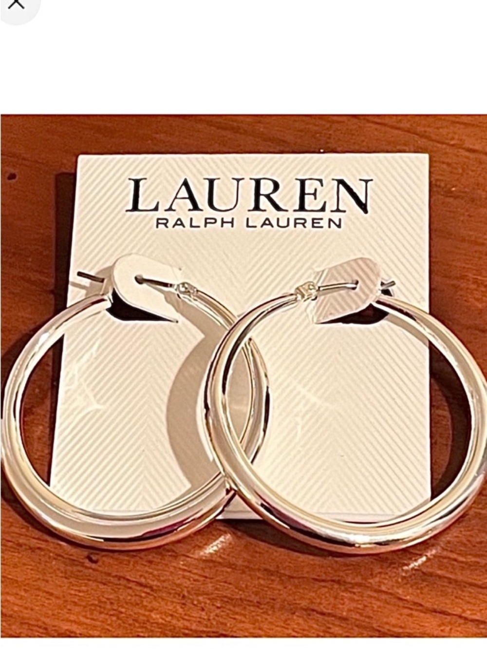 🆕- Lauren Ralph Lauren-Classic Graduated Hoop Earrings 1-1/2" NWT
